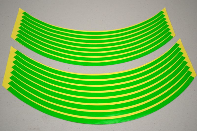 Lime Green RIM Tape STICKERS Wheel Vinyl 17 inch Decals Car Motorcycle